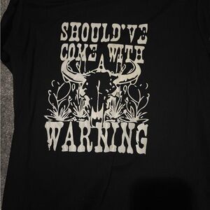 Black Graphic Tee with Bull Design